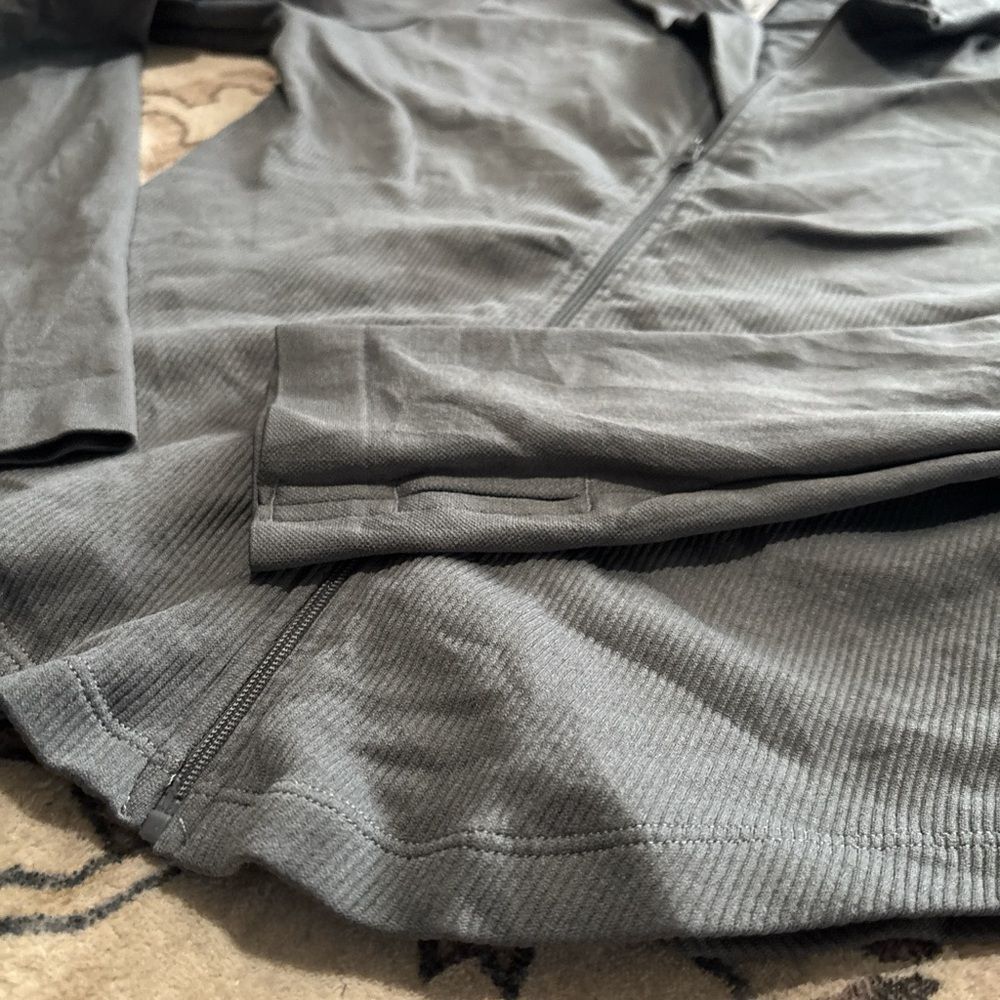 OTOS New York Gray Ribbed Zip Front Active Jacket Size 1X Plus - Picture 5 of 5
